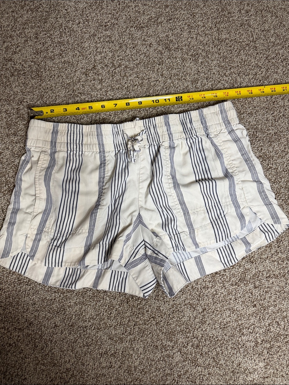 Express high rise Striped off White and Navy Women’s Casual Shorts